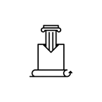 Icon of a classical column on a white background
